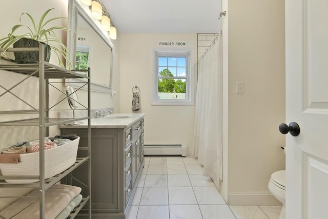 1026 Chandler St, Tewksbury, MA 01876 - laundry room with a baseboard radiator and light marble finish flooring