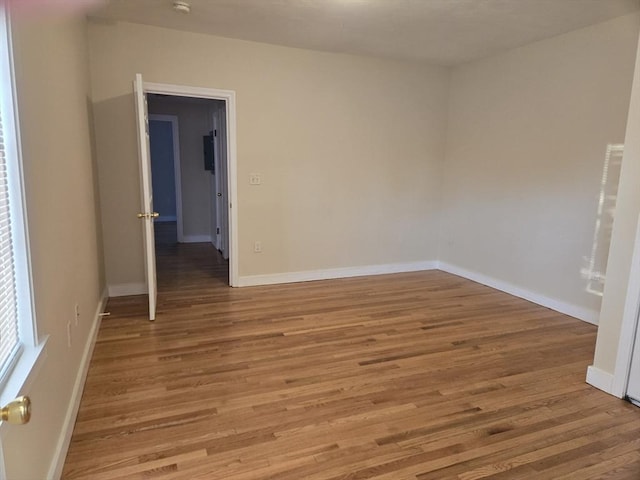 empty room featuring light wood-type flooring