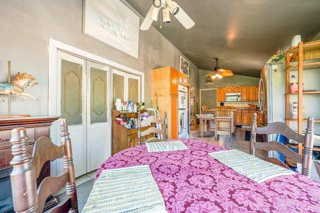8 High St, Granby, MA 01033 - dining area featuring a ceiling fan