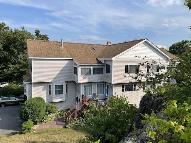 view of front of property with a chimney