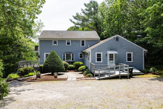 91 Observatory Waye, Marshfield, MA 02050 - rear view of property featuring a deck and a chimney