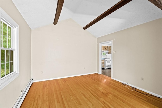 91 Observatory Waye, Marshfield, MA 02050 - unfurnished living room with a baseboard heating unit, healthy amount of natural light, light wood-style flooring, and baseboards
