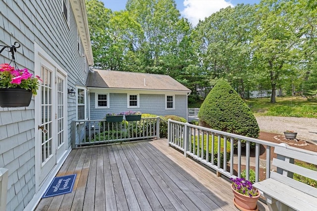 91 Observatory Waye, Marshfield, MA 02050 - wooden deck with french doors
