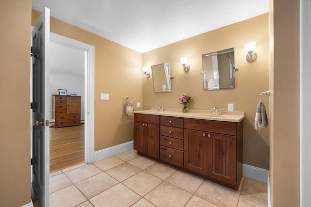 12 Whitcomb Ln, Hingham, MA 02043 - bathroom featuring double vanity and tile patterned flooring