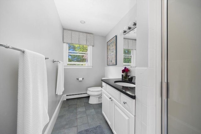 12 Whitcomb Ln, Hingham, MA 02043 - full bathroom with a baseboard radiator, plenty of natural light, a shower stall, and vanity