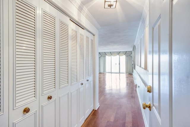 33 Highview Dr Unit 33, Sandwich, MA 02563 - hall featuring crown molding and dark wood-style floors