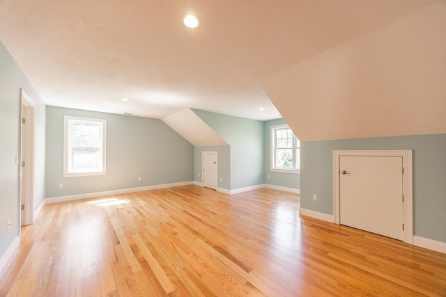 10 Chase Lndg Unit B, Easton, MA 02375 - additional living space featuring vaulted ceiling, light wood-type flooring, recessed lighting, and baseboards