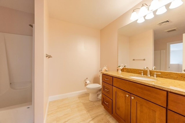 10 Chase Lndg Unit B, Easton, MA 02375 - bathroom with vanity, toilet, a shower, and baseboards