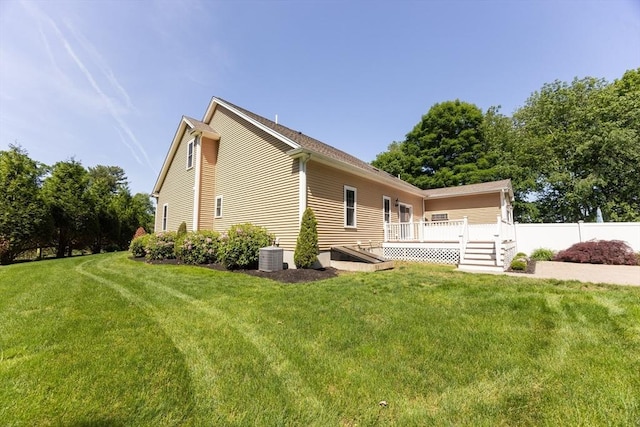 10 Chase Lndg Unit B, Easton, MA 02375 - view of property exterior featuring a wooden deck and central air condition unit