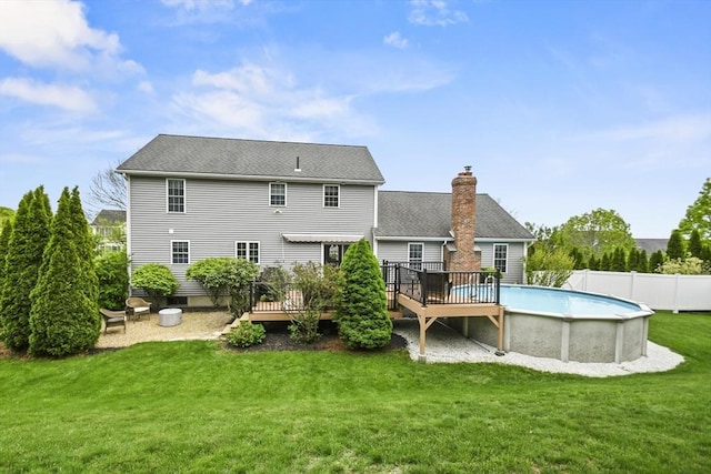 18 Jackson Ave, Rutland, MA 01543 - rear view of house with a wooden deck