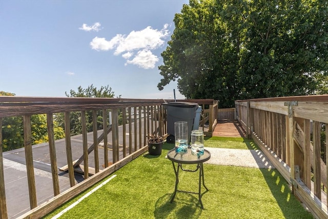 view of yard featuring a deck