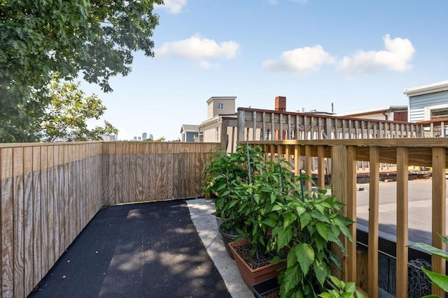 view of patio featuring a fenced backyard