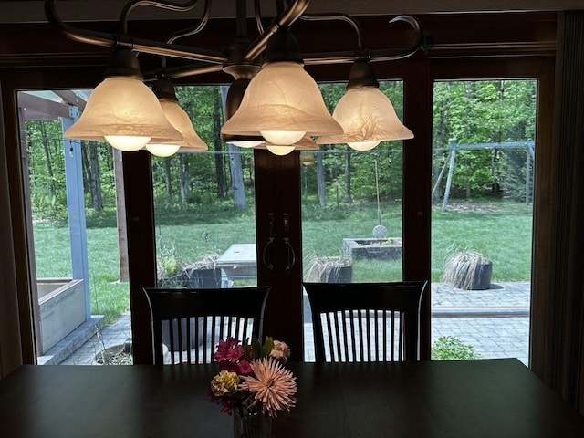 dining area featuring plenty of natural light