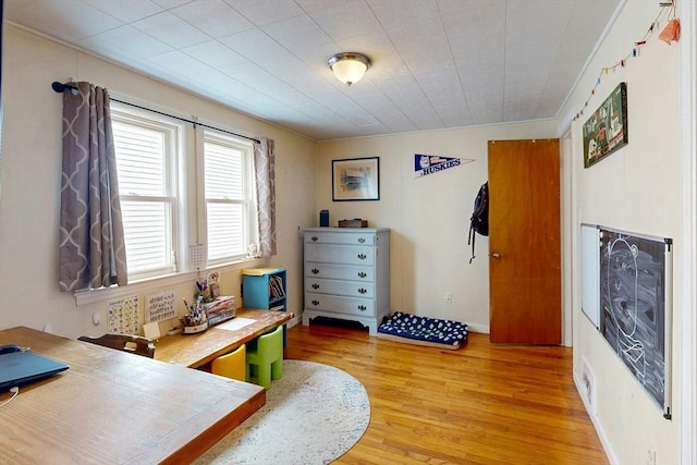 office space featuring light wood-type flooring