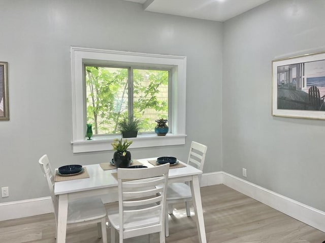 43 Aubin St Unit 1, Amesbury, MA 01913 - dining area featuring baseboards and light wood-type flooring