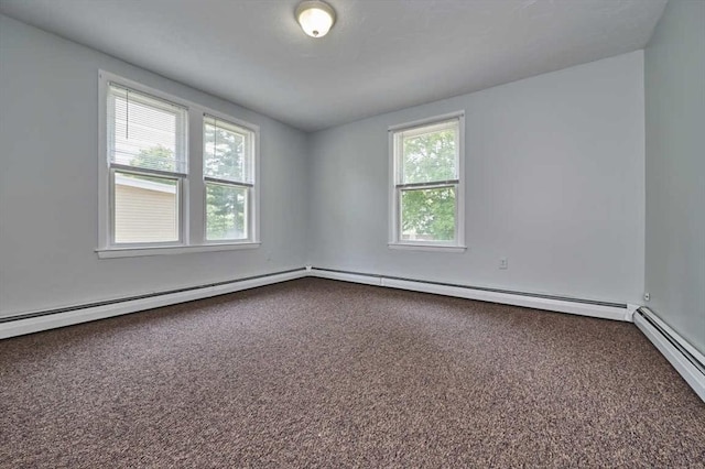 15 Hamilton St, Boston, MA 02136 - empty room featuring dark carpet and a baseboard heating unit
