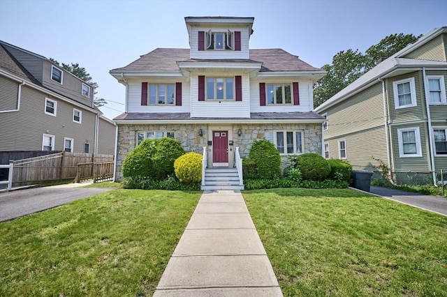 15 Hamilton St, Boston, MA 02136 - view of front of house with stone siding
