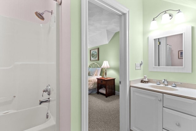 89 Cortland Dr Unit 89, North Andover, MA 01845 - ensuite bathroom with vanity, washtub / shower combination, and baseboards