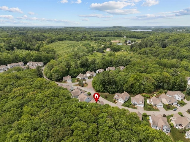 89 Cortland Dr Unit 89, North Andover, MA 01845 - aerial view of property and surrounding area with a heavily wooded area and nearby suburban area