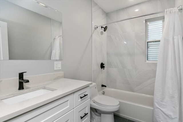 755 Boylston St Unit 1, Brookline, MA 02467 - bathroom featuring shower / tub combo with curtain, toilet, and vanity