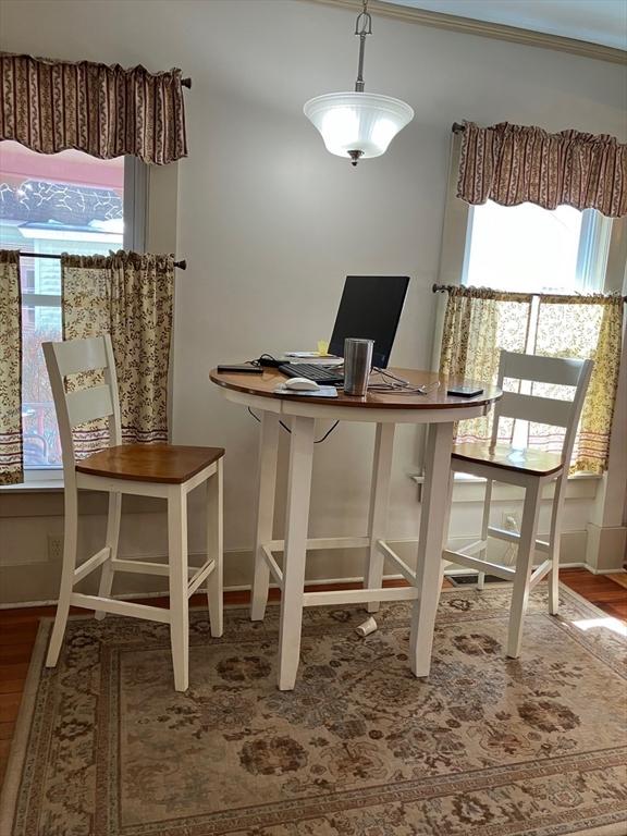 98 Mechanic St, Orange, MA 01364 - home office with wood finished floors and ornamental molding