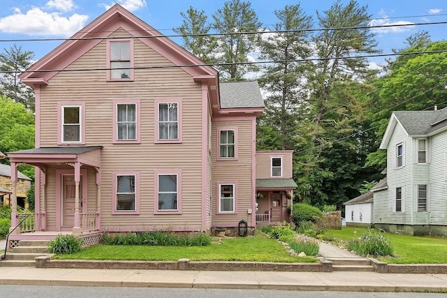 98 Mechanic St, Orange, MA 01364 - view of front of property featuring a porch and a front lawn