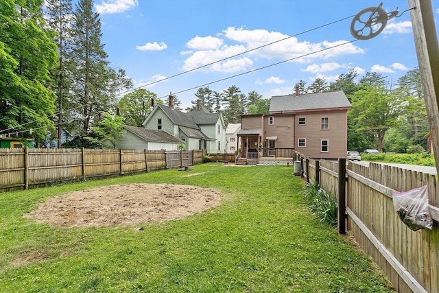 98 Mechanic St, Orange, MA 01364 - fenced backyard featuring a wooden deck