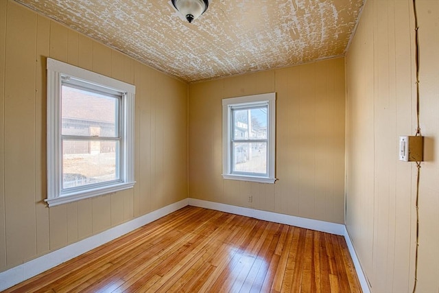 empty room with light wood-type flooring