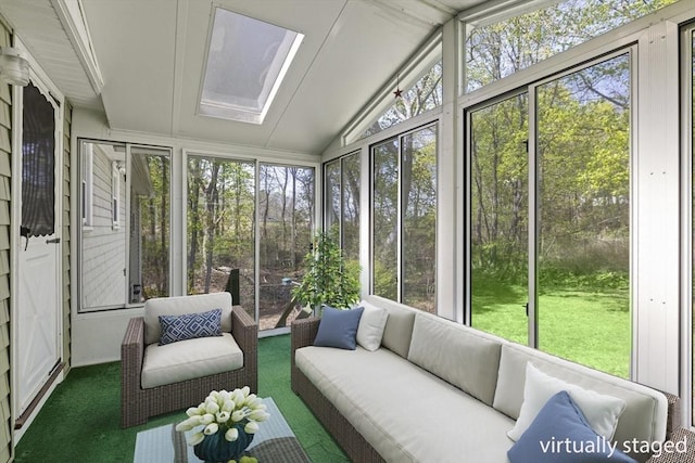 62 Brook St, Wakefield, MA 01880 - sunroom featuring an outdoor living space and vaulted ceiling