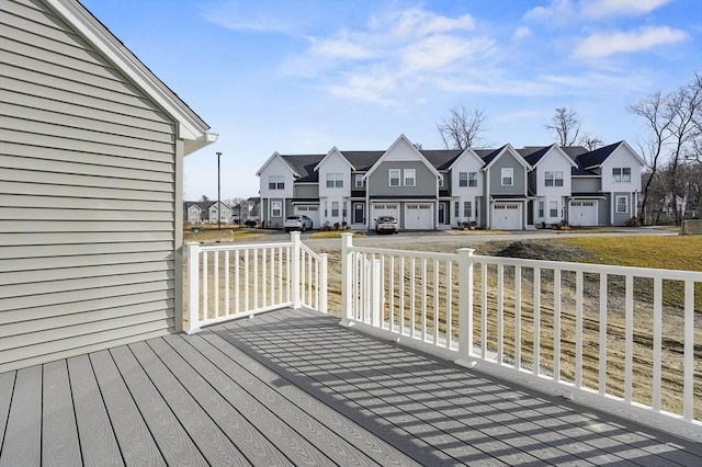 deck with a residential view