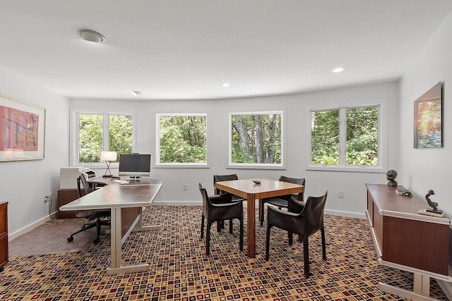 389 River Rd, Carlisle, MA 01741 - dining space with an office area and recessed lighting