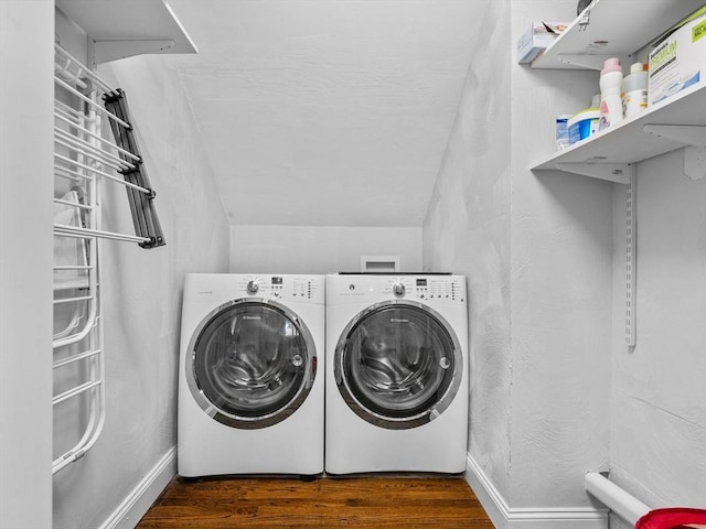 14 Belmont St Unit C, Somerville, MA 02143 - washroom with wood finished floors and washing machine and clothes dryer