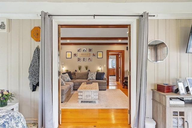 75 Hillcroft Ave, Worcester, MA 01606 - living area with wood finished floors and a decorative wall