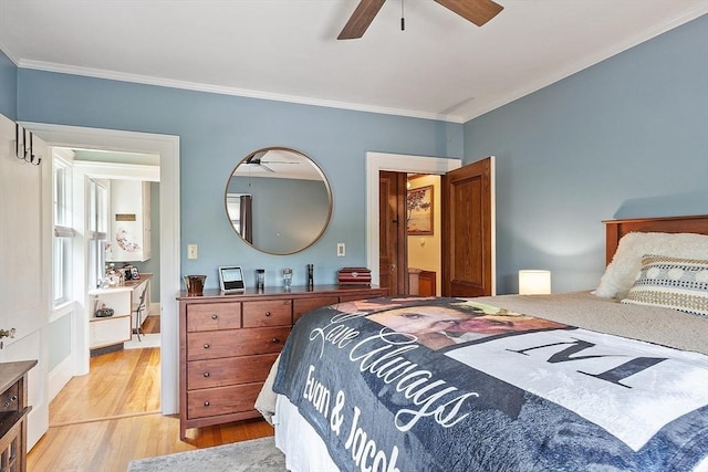 75 Hillcroft Ave, Worcester, MA 01606 - bedroom featuring wood finished floors, ornamental molding, and ceiling fan