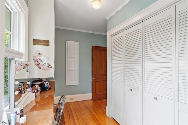 75 Hillcroft Ave, Worcester, MA 01606 - office space featuring light wood-type flooring, baseboards, and ornamental molding