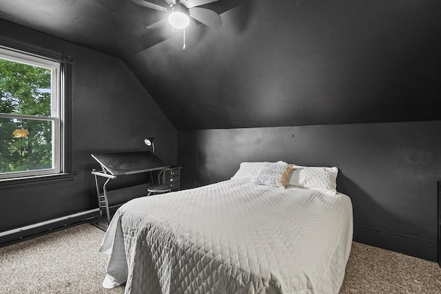 160 Regan St, Gardner, MA 01440 - carpeted bedroom with vaulted ceiling and ceiling fan