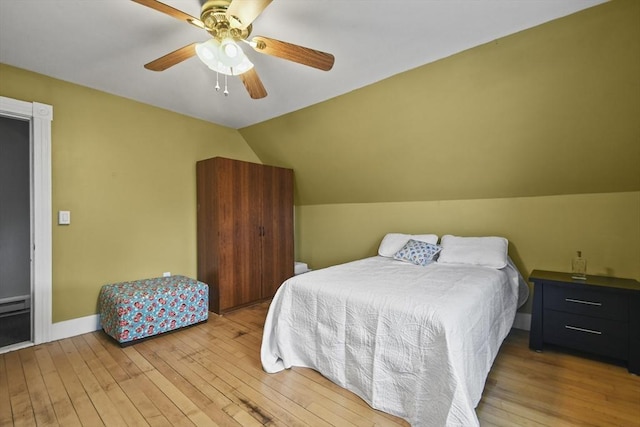 160 Regan St, Gardner, MA 01440 - bedroom featuring hardwood / wood-style floors, a ceiling fan, and vaulted ceiling