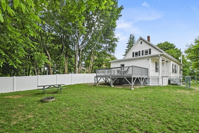 160 Regan St, Gardner, MA 01440 - fenced backyard with a wooden deck