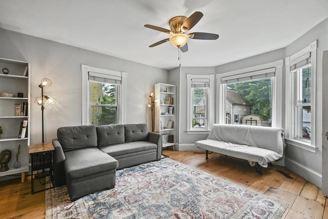 160 Regan St, Gardner, MA 01440 - living room with wood-type flooring and ceiling fan