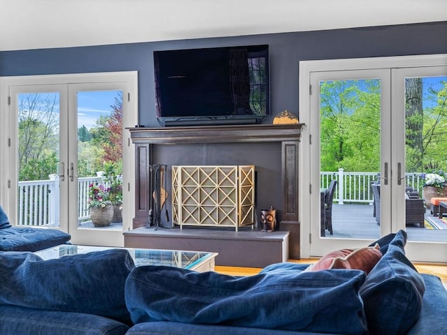90 Burr Dr, Needham, MA 02492 - living area featuring french doors