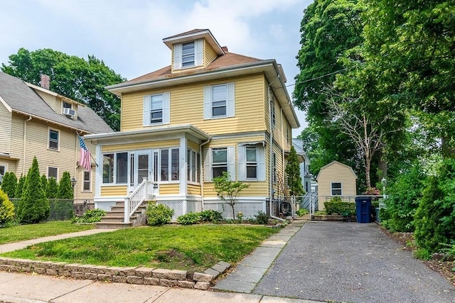 67 Gardner, Boston, MA 02132 - traditional style home with a sunroom and asphalt driveway