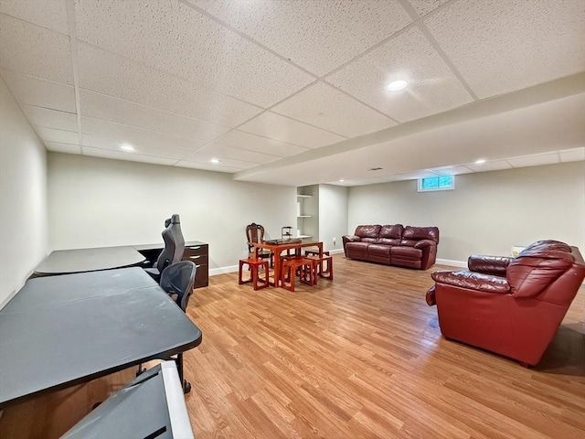 12 Grandview Dr Unit 12, Hopkinton, MA 01748 - home office featuring light wood-style flooring, a paneled ceiling, and recessed lighting