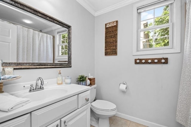 337-339 Gallivan Blvd Unit 2, Boston, MA 02124 - full bath with crown molding, vanity, baseboards, toilet, and tile patterned flooring