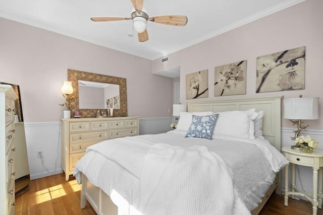 337-339 Gallivan Blvd Unit 2, Boston, MA 02124 - bedroom featuring light wood finished floors, crown molding, and a ceiling fan