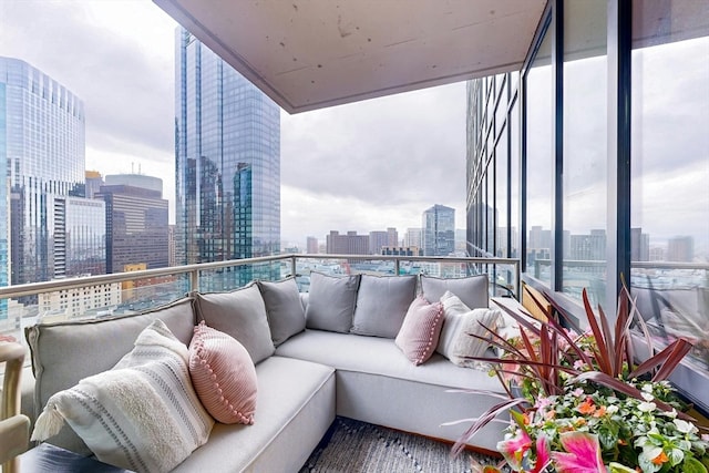 balcony with an outdoor hangout area