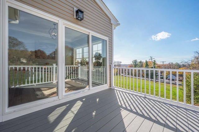 deck with a lawn