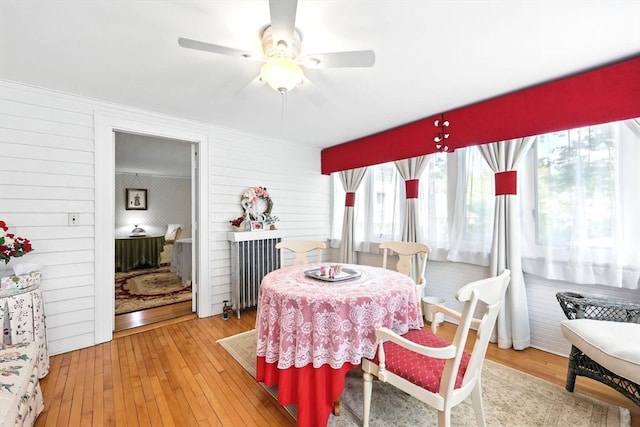 96 College St, South Hadley, MA 01075 - dining space featuring wood-type flooring and a ceiling fan