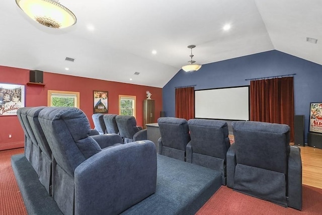 18 Village Hill Rd, Dover, MA 02030 - carpeted home theater room with vaulted ceiling
