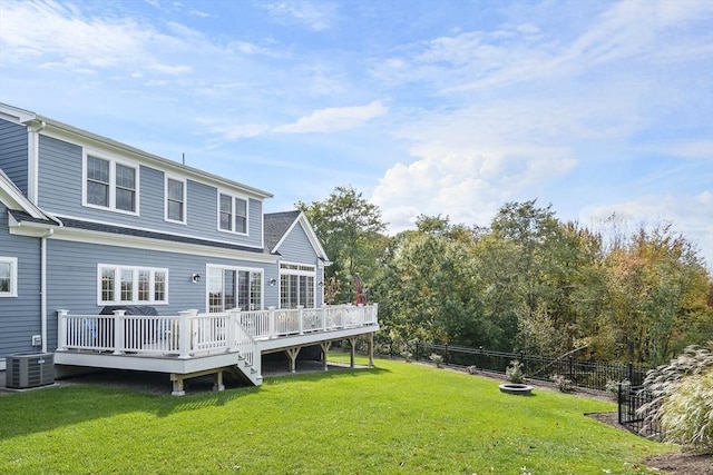 5 Bullens Way, Canton, MA 02021 - back of property with a deck and central air condition unit