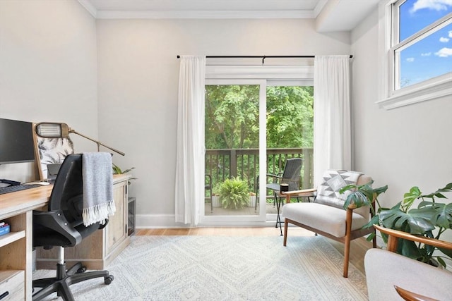 356 Bunker Hill St Unit 2, Boston, MA 02129 - office with wood finished floors, crown molding, and baseboards